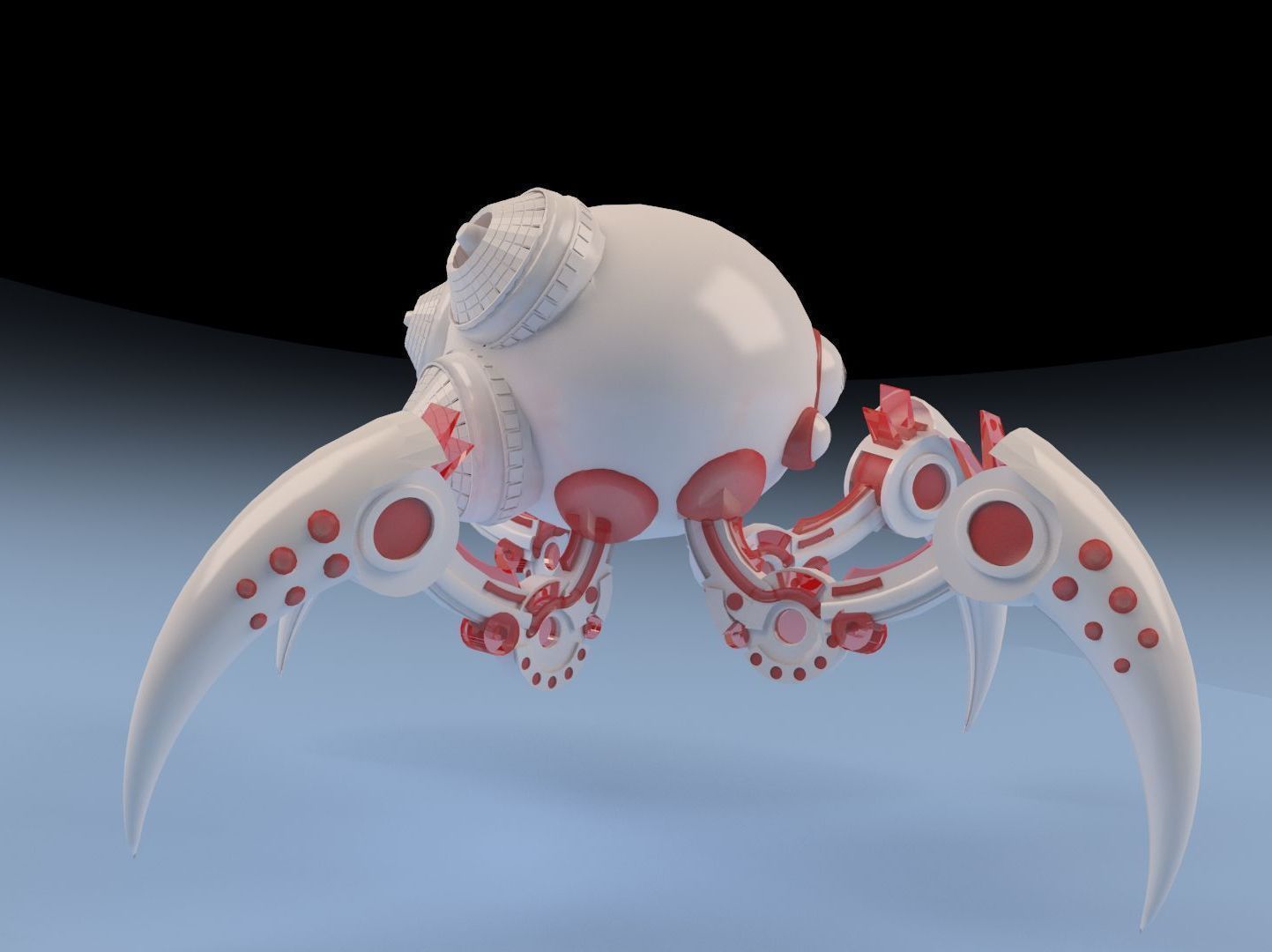 Alien scout ANIMATED - arachnid robot 3D model_4