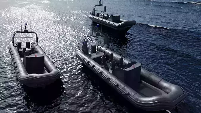 Zodiac Police Boat Low-poly 3D model