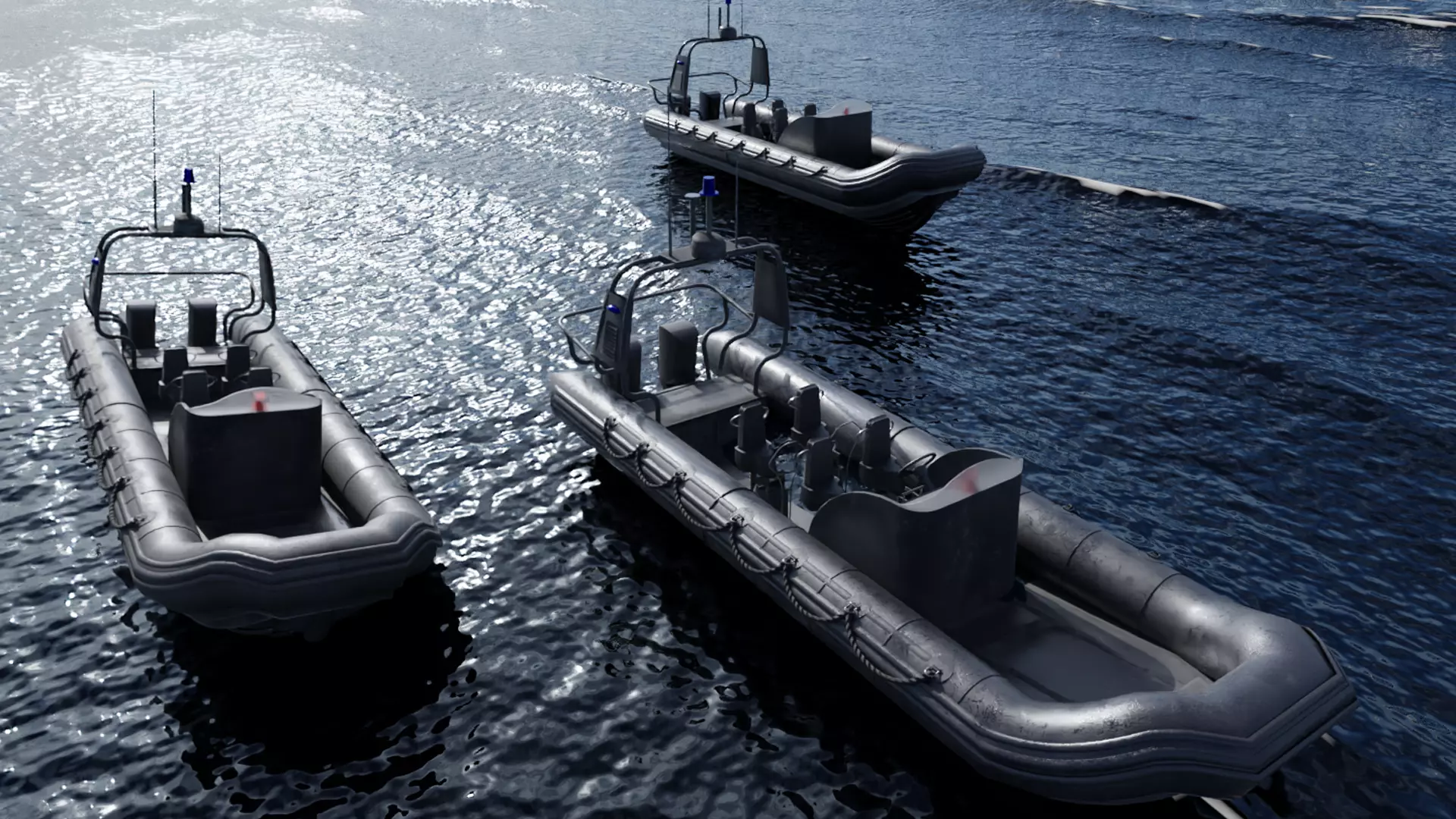 Zodiac Police Boat Low-poly 3D model_0