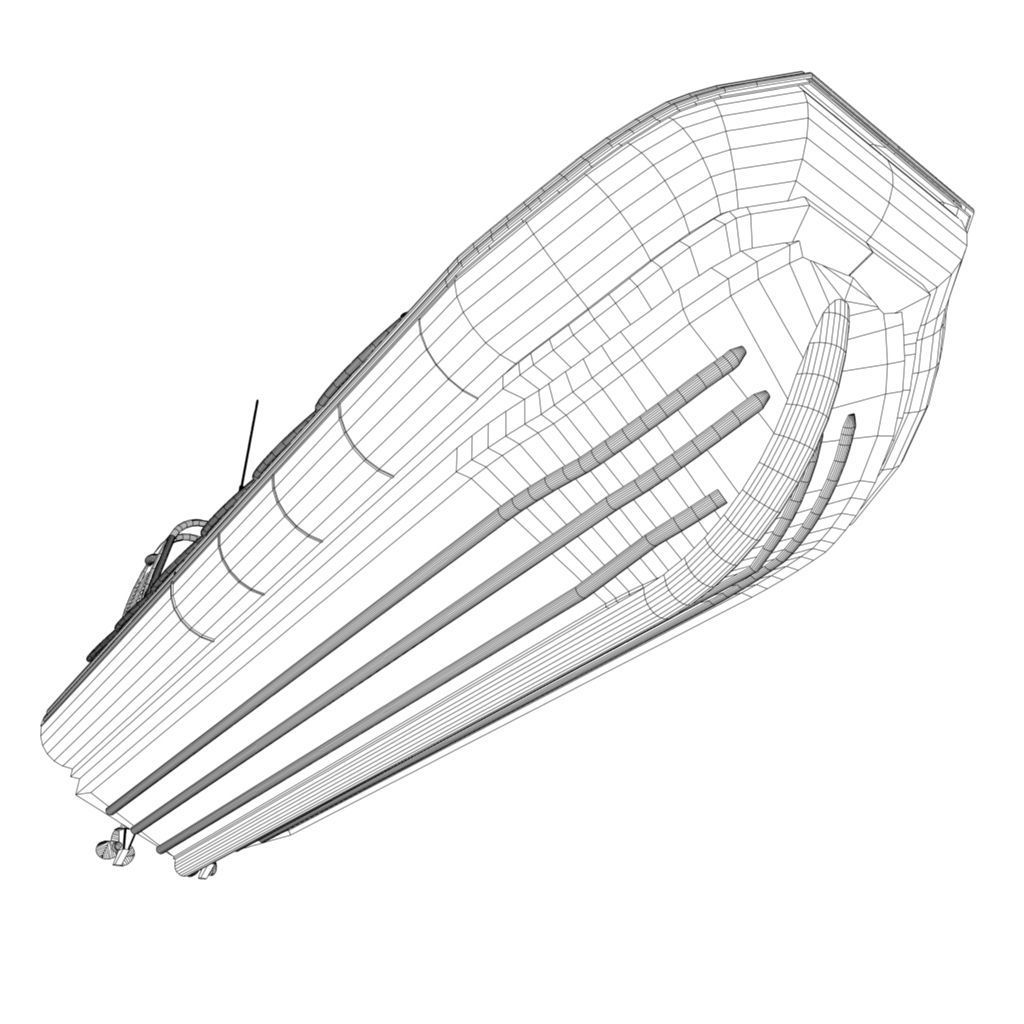 Zodiac Police Boat Low-poly 3D model_5