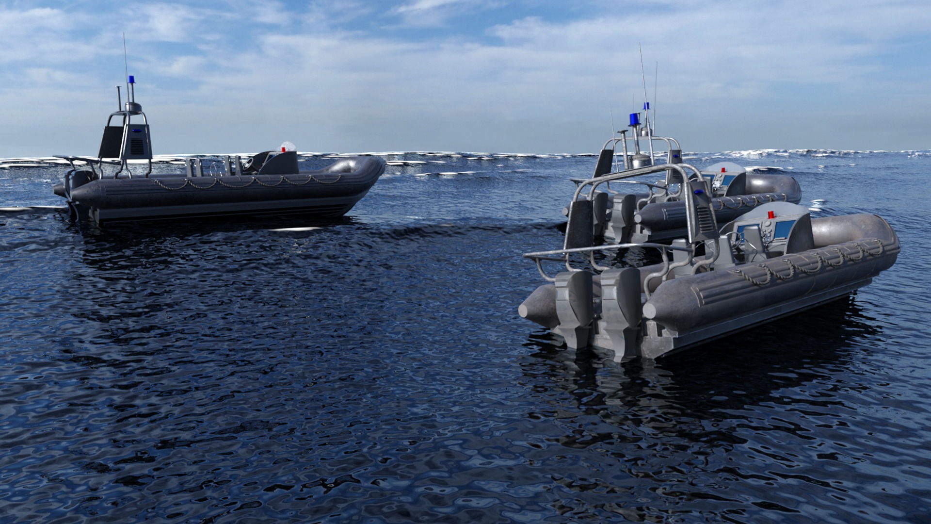 Zodiac Police Boat Low-poly 3D model_3