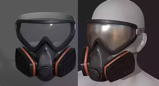 Gas mask helmet 3d model protection safety 