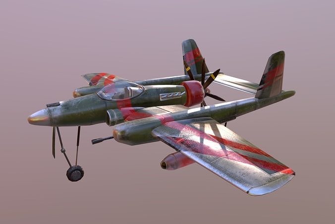Plane fighter Low-poly 3D model