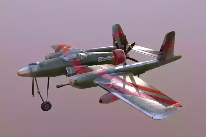Plane fighter Low-poly 3D model