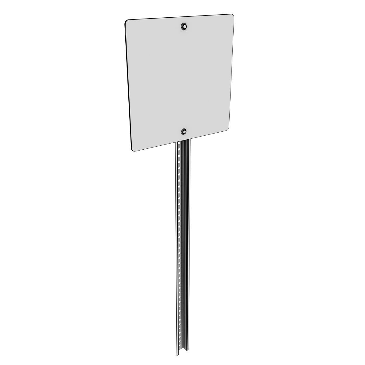 No Left Turn Sign 3D model_3