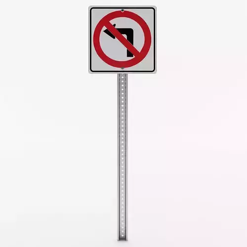 No Left Turn Sign