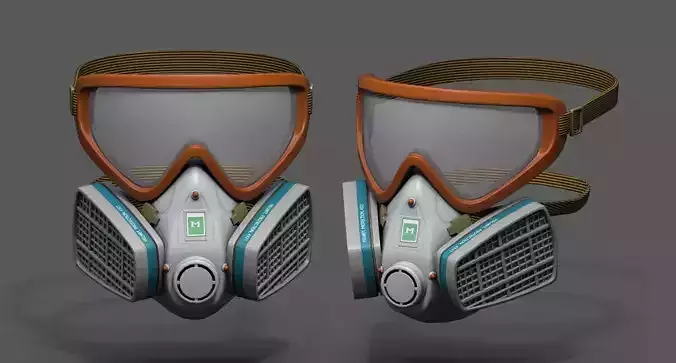 Gas mask helmet 3d model military combat fantasy futuristic  Low-poly 3D model
