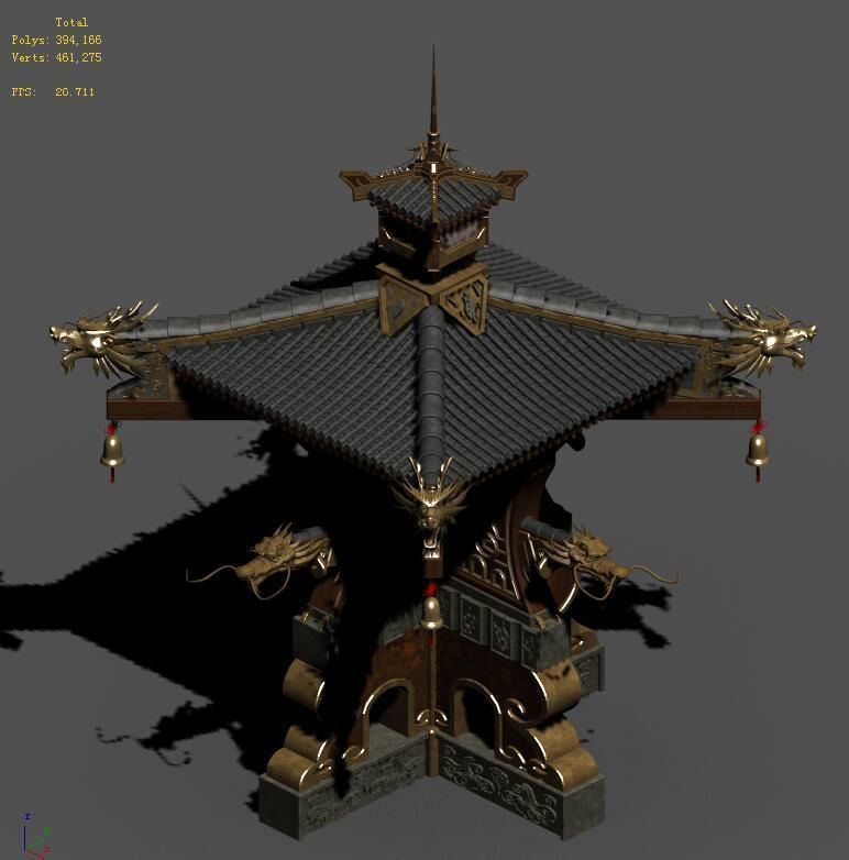 Secret state - water curtain booth 3D model_1