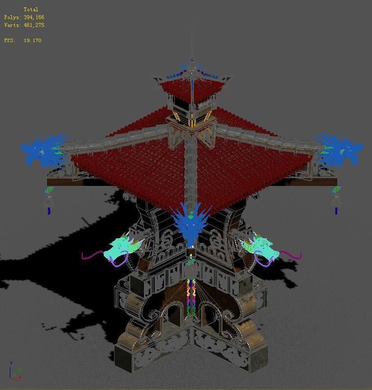 Secret state - water curtain booth 3D model_2