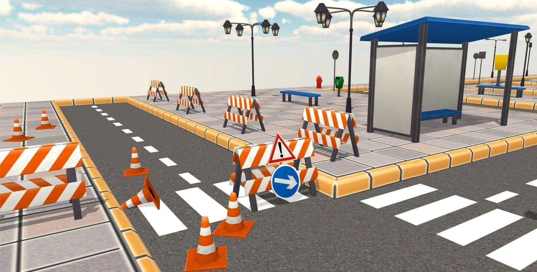 Cartoon Street Props Low-poly 3D model_3