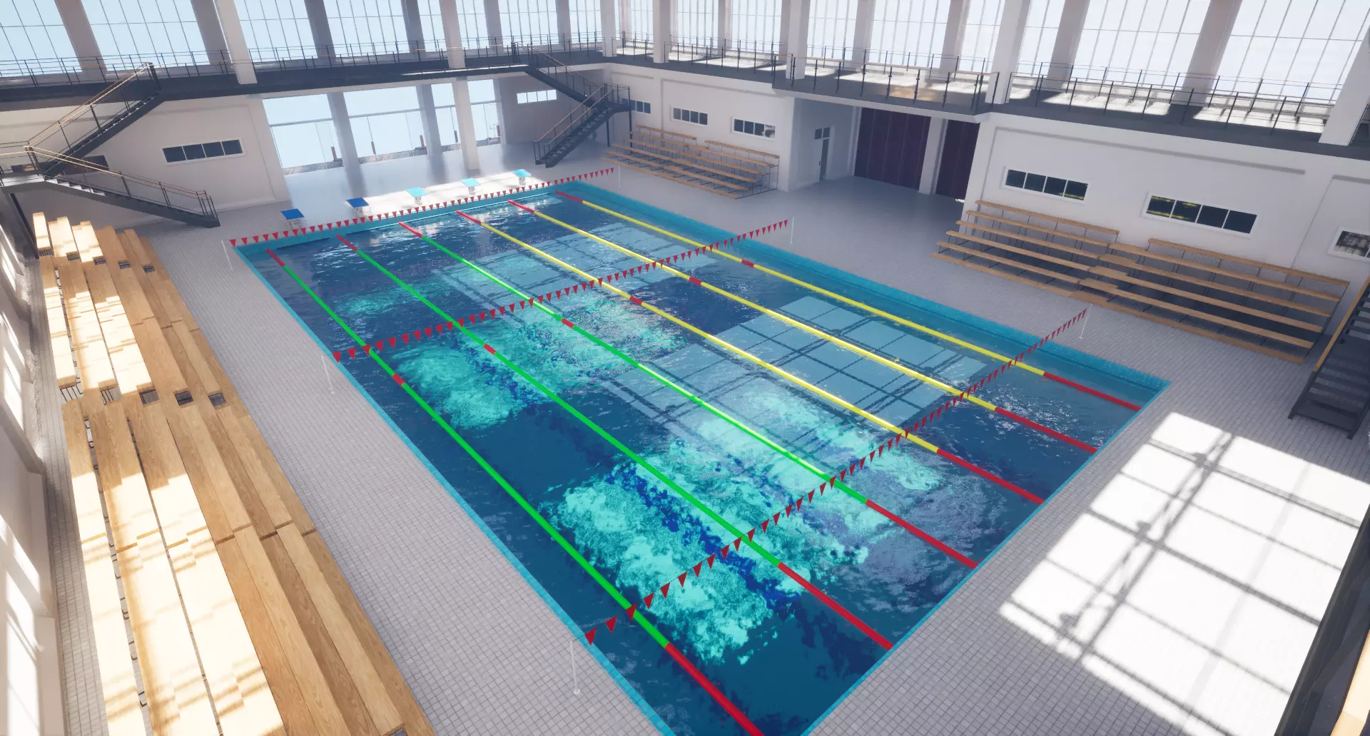 school basketball court Low-poly 3D model_16