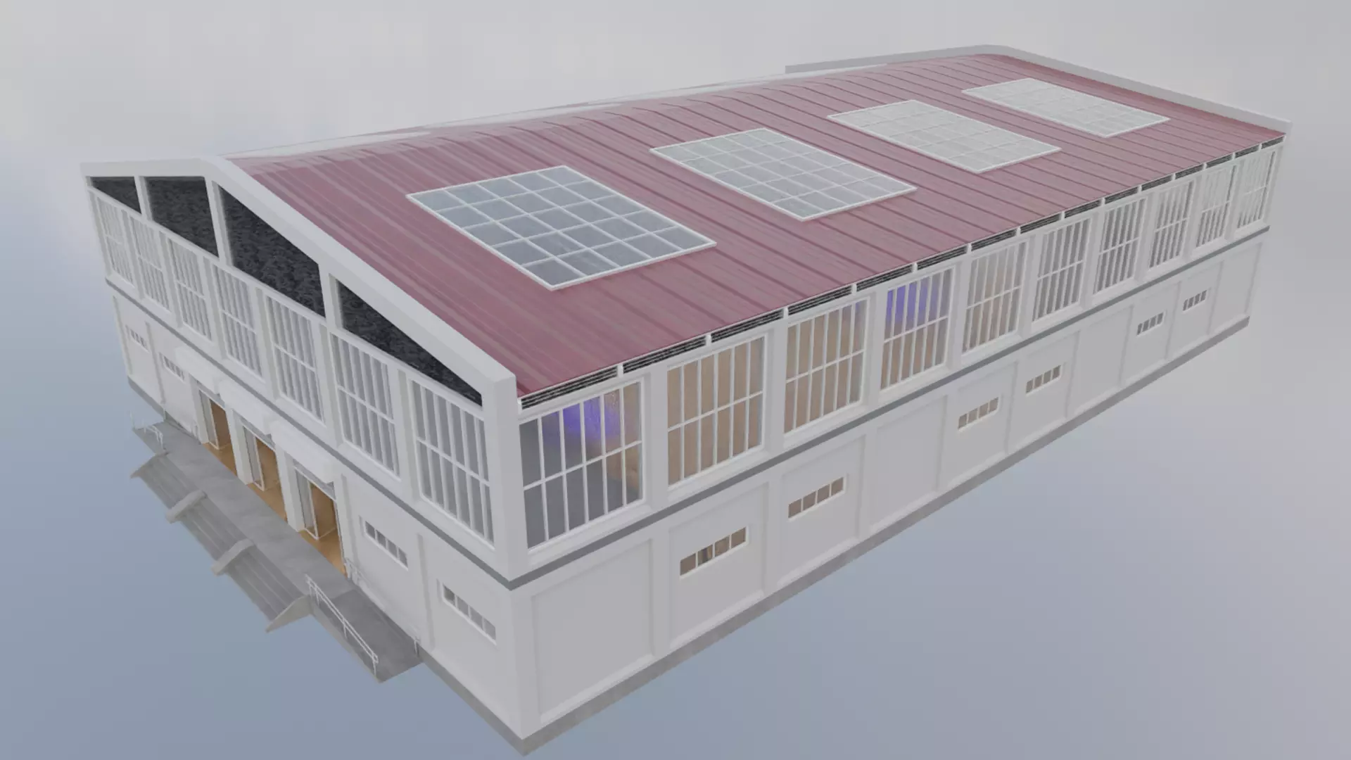 school basketball court Low-poly 3D model_10