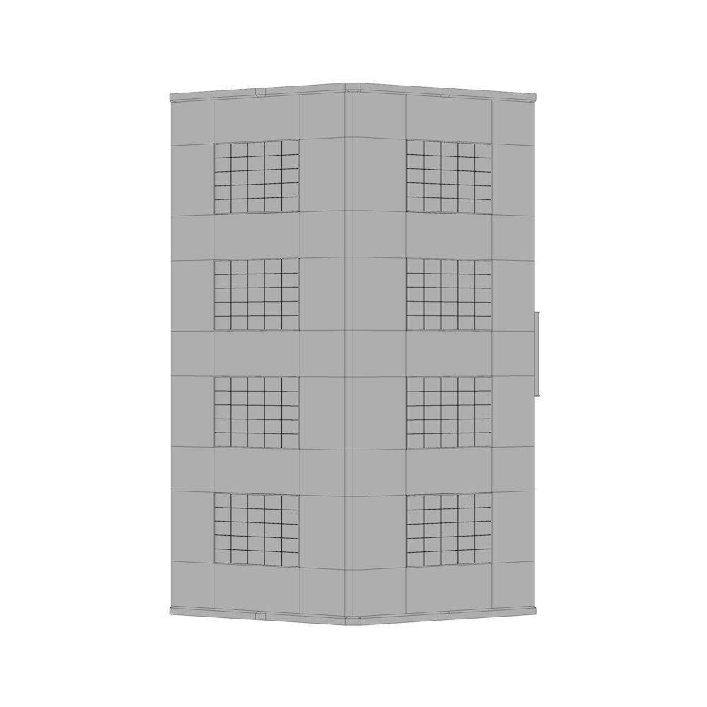 school basketball court Low-poly 3D model_21