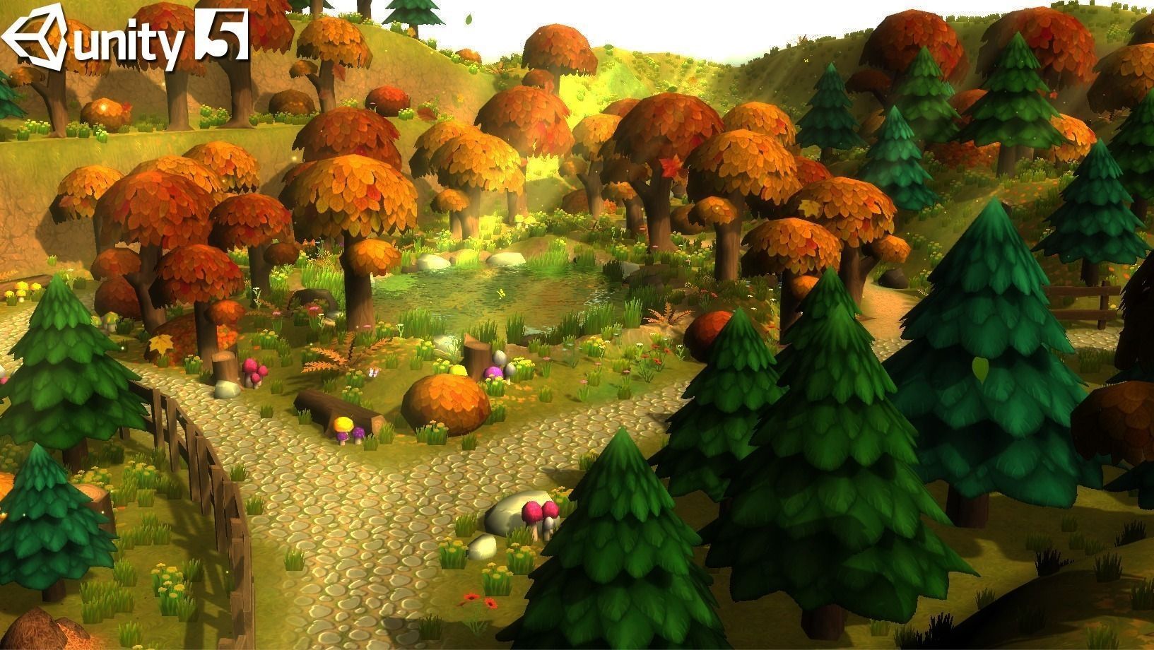 Cartoon Forest Constructor Low-poly 3D model