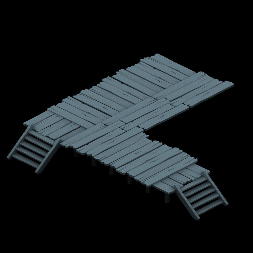 Wooden board - corridor stairs 03 3D model_2