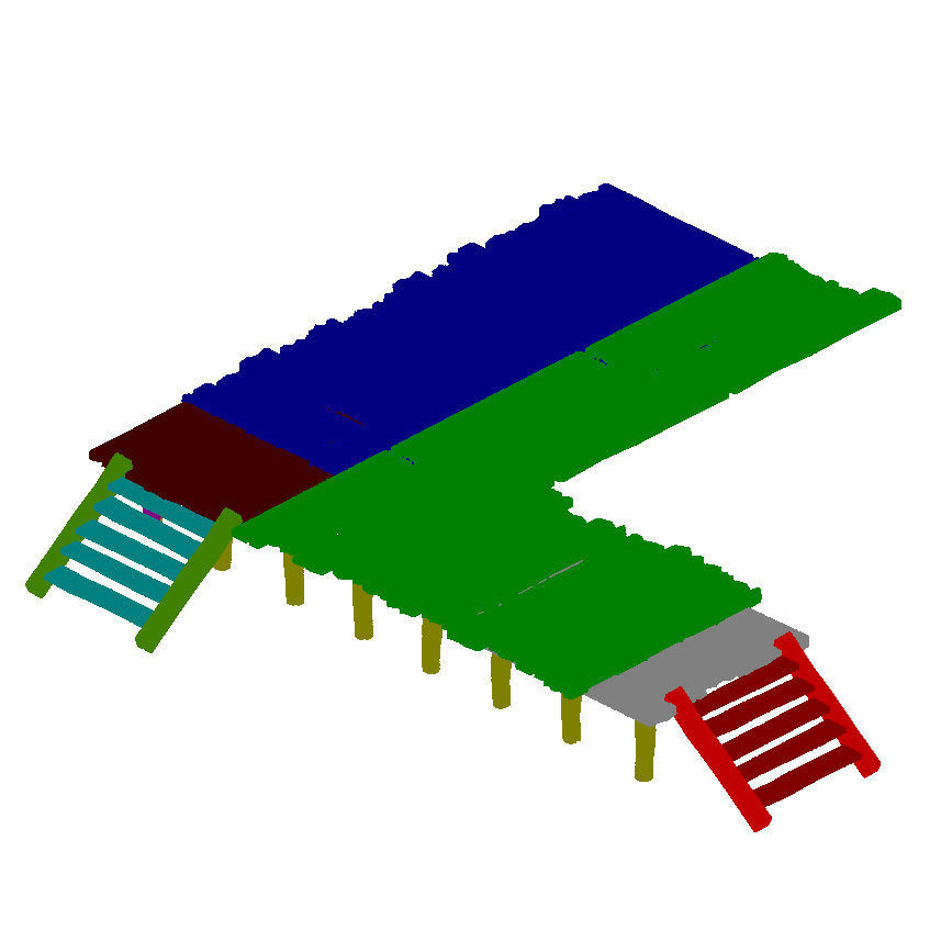 Wooden board - corridor stairs 03 3D model_3