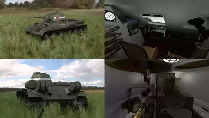 T34 76 Tank with Interior HDRI