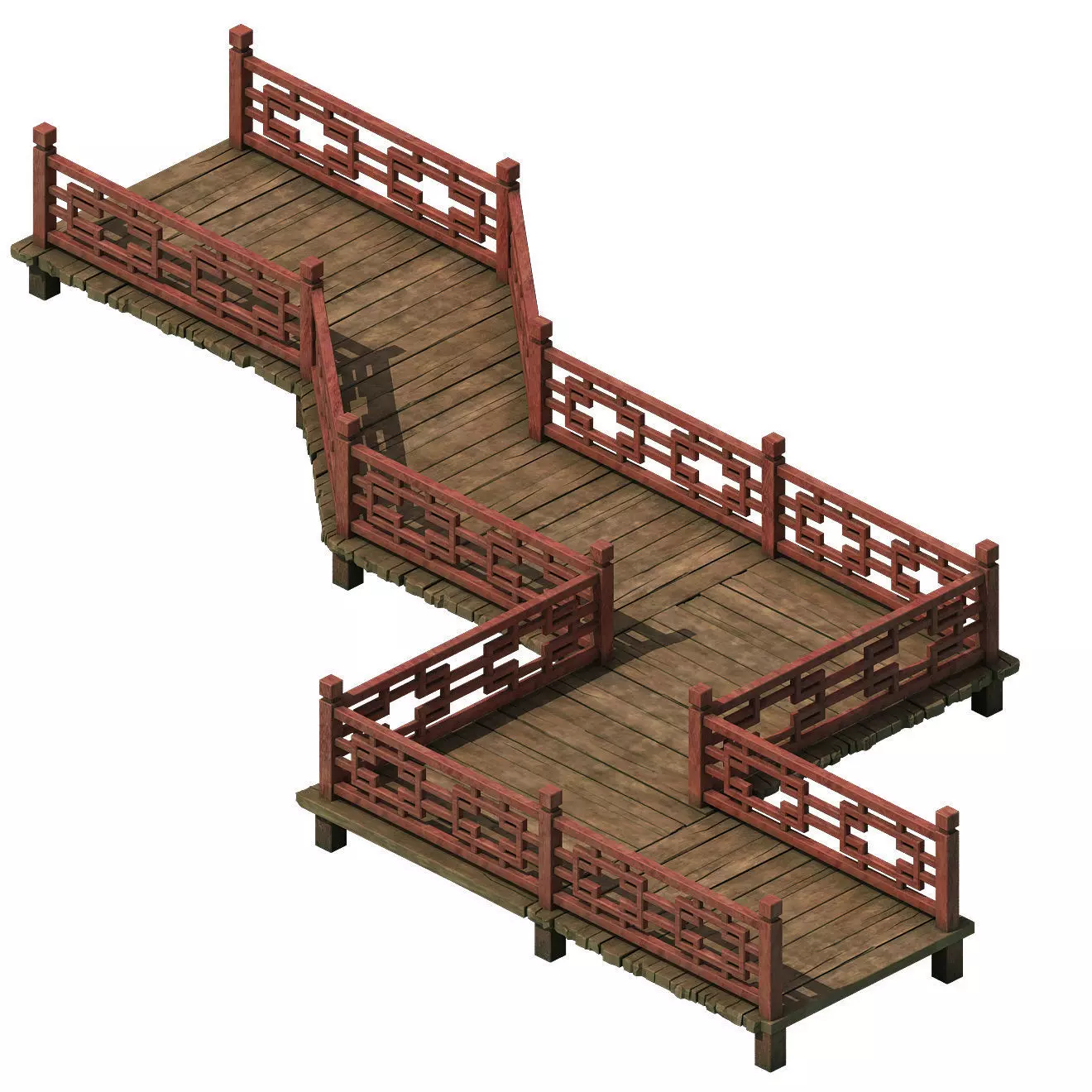 Wooden bridge - nine bridge 3D model