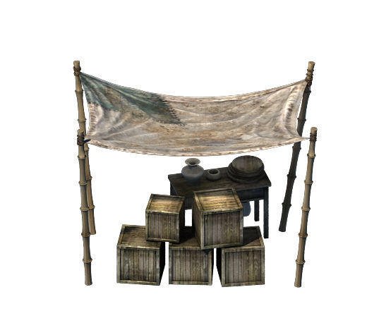 ccessories - wind are grassland - bamboo shed 01 3D model_4