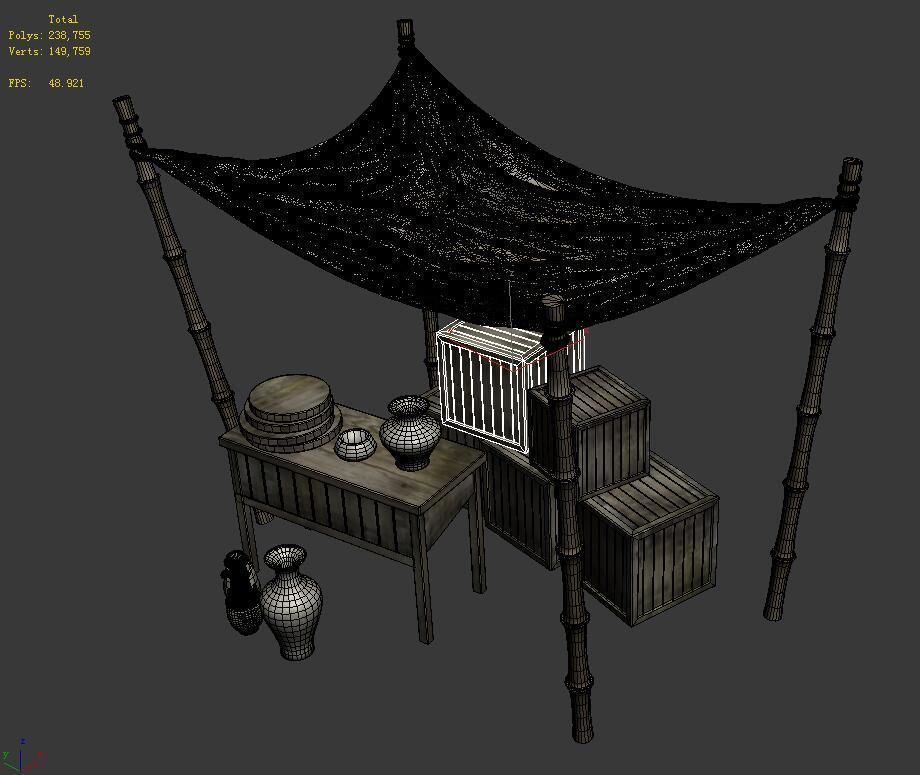 ccessories - wind are grassland - bamboo shed 01 3D model_3