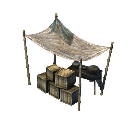 ccessories - wind are grassland - bamboo shed 01 3D model_5
