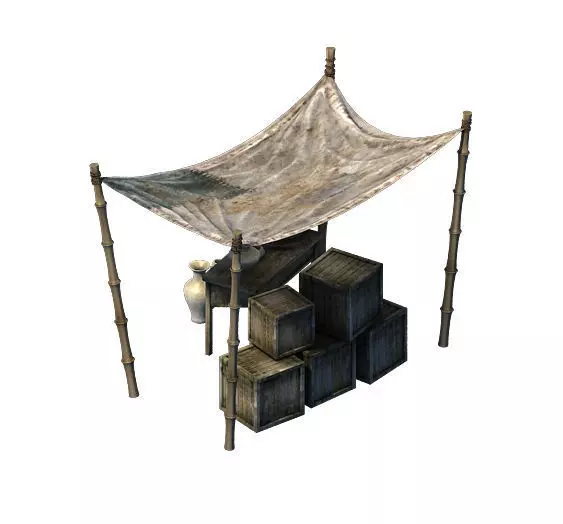 ccessories - wind are grassland - bamboo shed 01 3D model_0