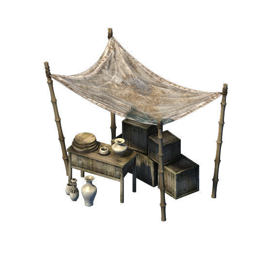 ccessories - wind are grassland - bamboo shed 01 3D model_9