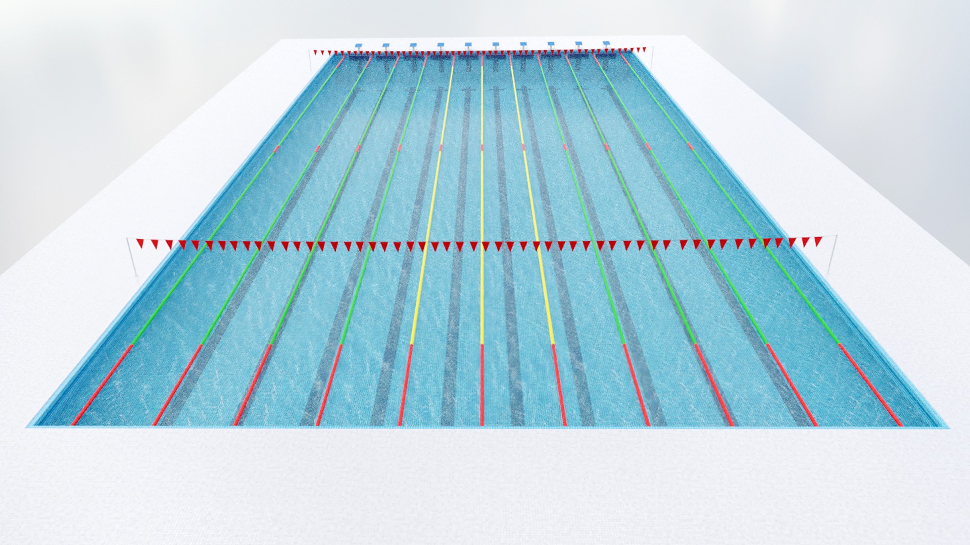 Olympic Swimming Pool Low-poly 3D model_3