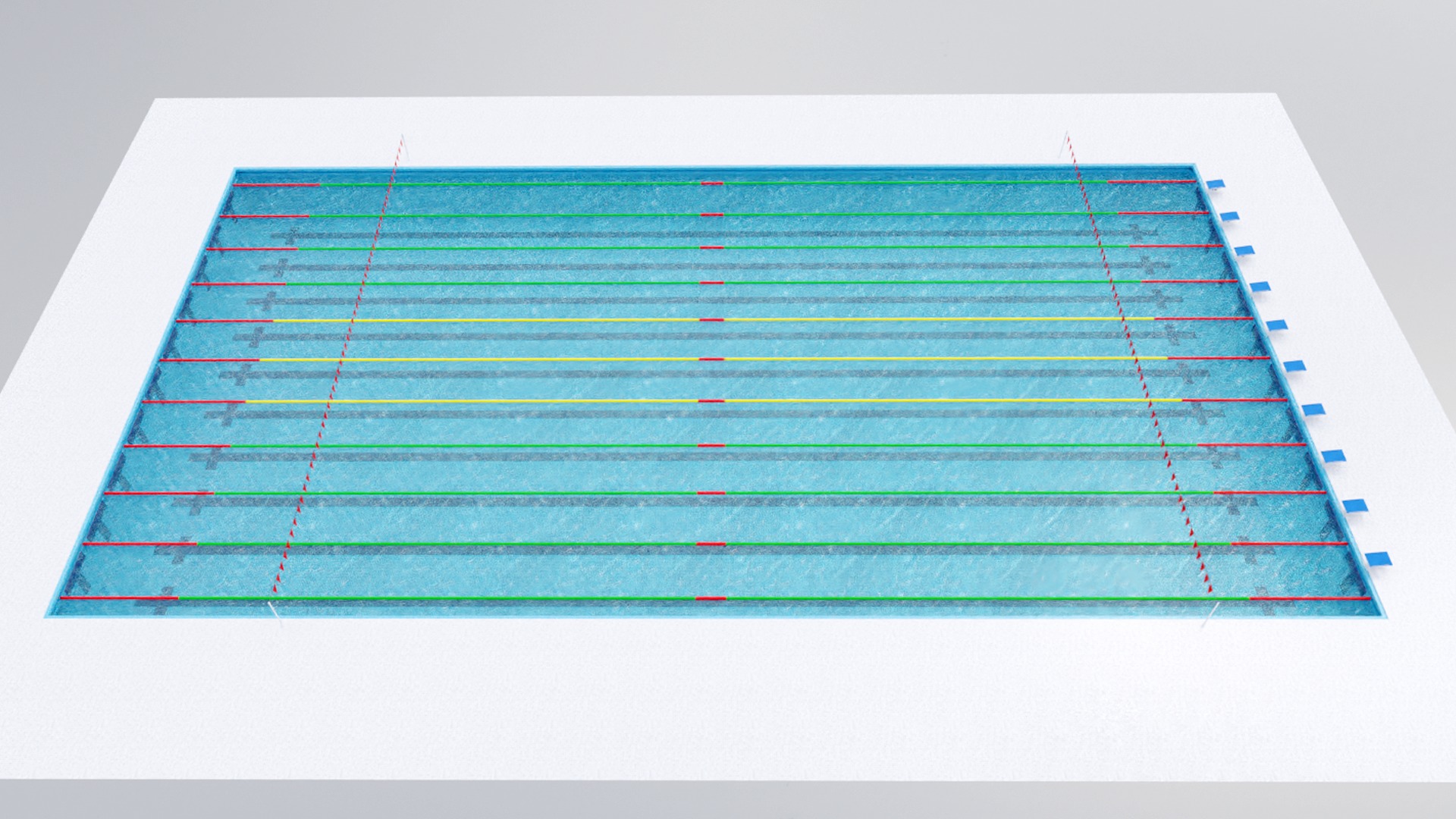 Olympic Swimming Pool Low-poly 3D model_2