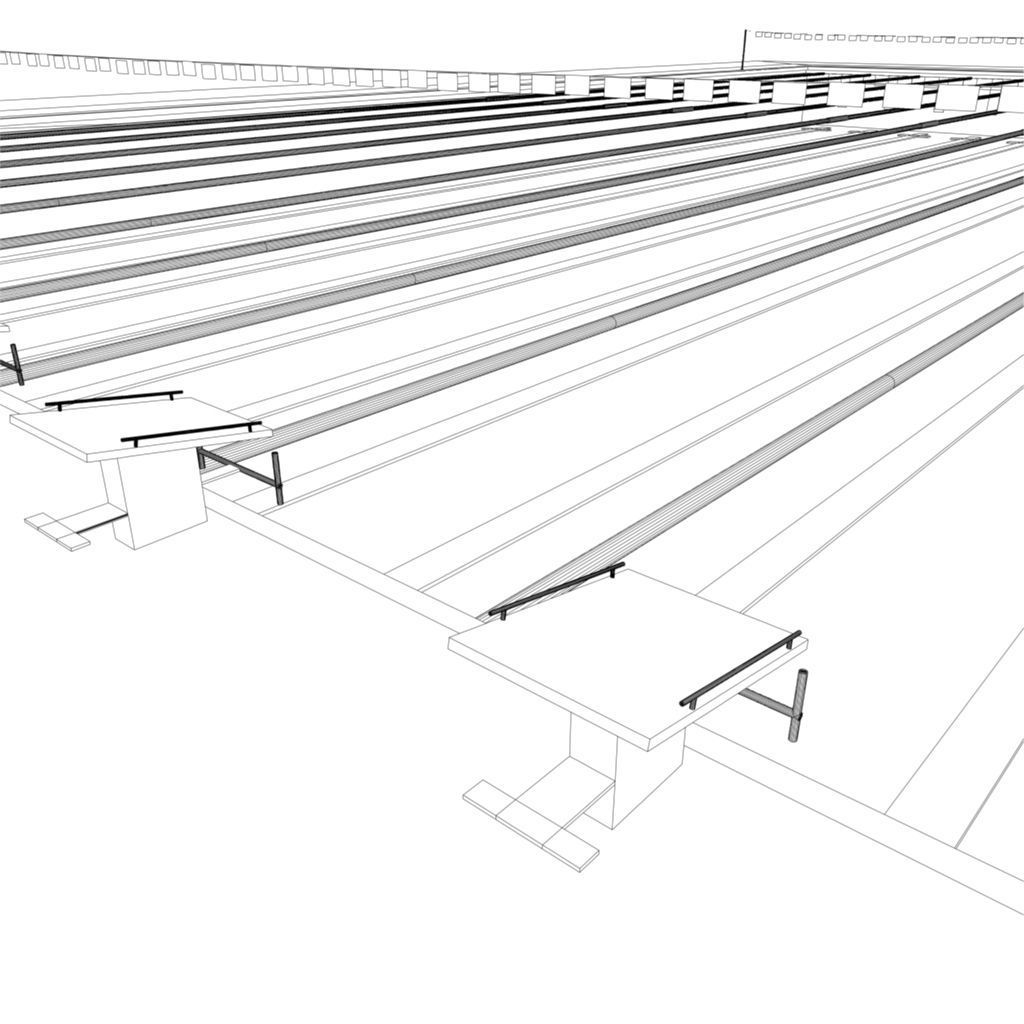 Olympic Swimming Pool Low-poly 3D model_8