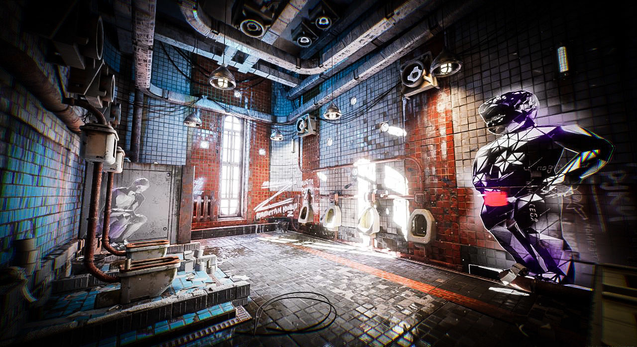 Cyberpunk Toilet Low-poly 3D model_9