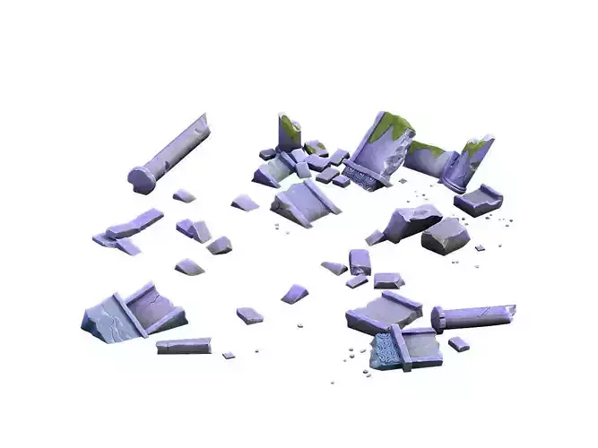 Game Model - Broken Artificial Slate Surface