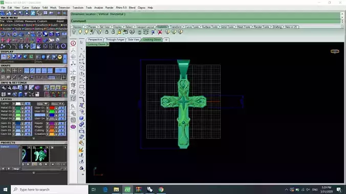 cross computer screen showing design of