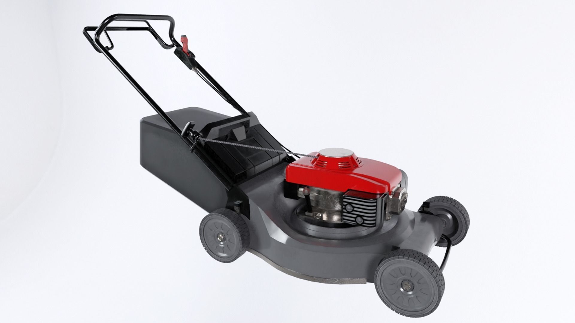 garden lawn mower Low-poly 3D model_1