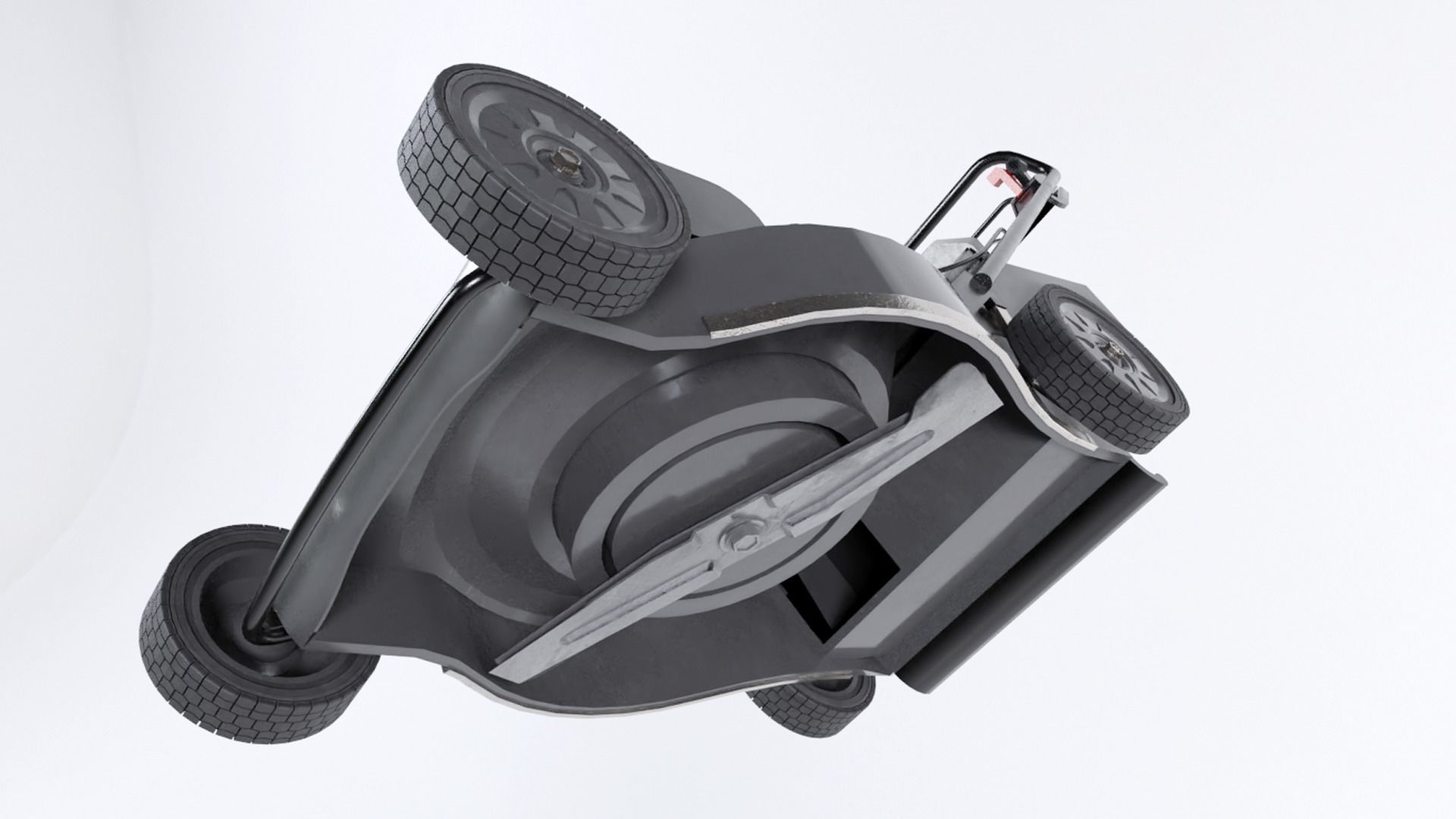 garden lawn mower Low-poly 3D model_2