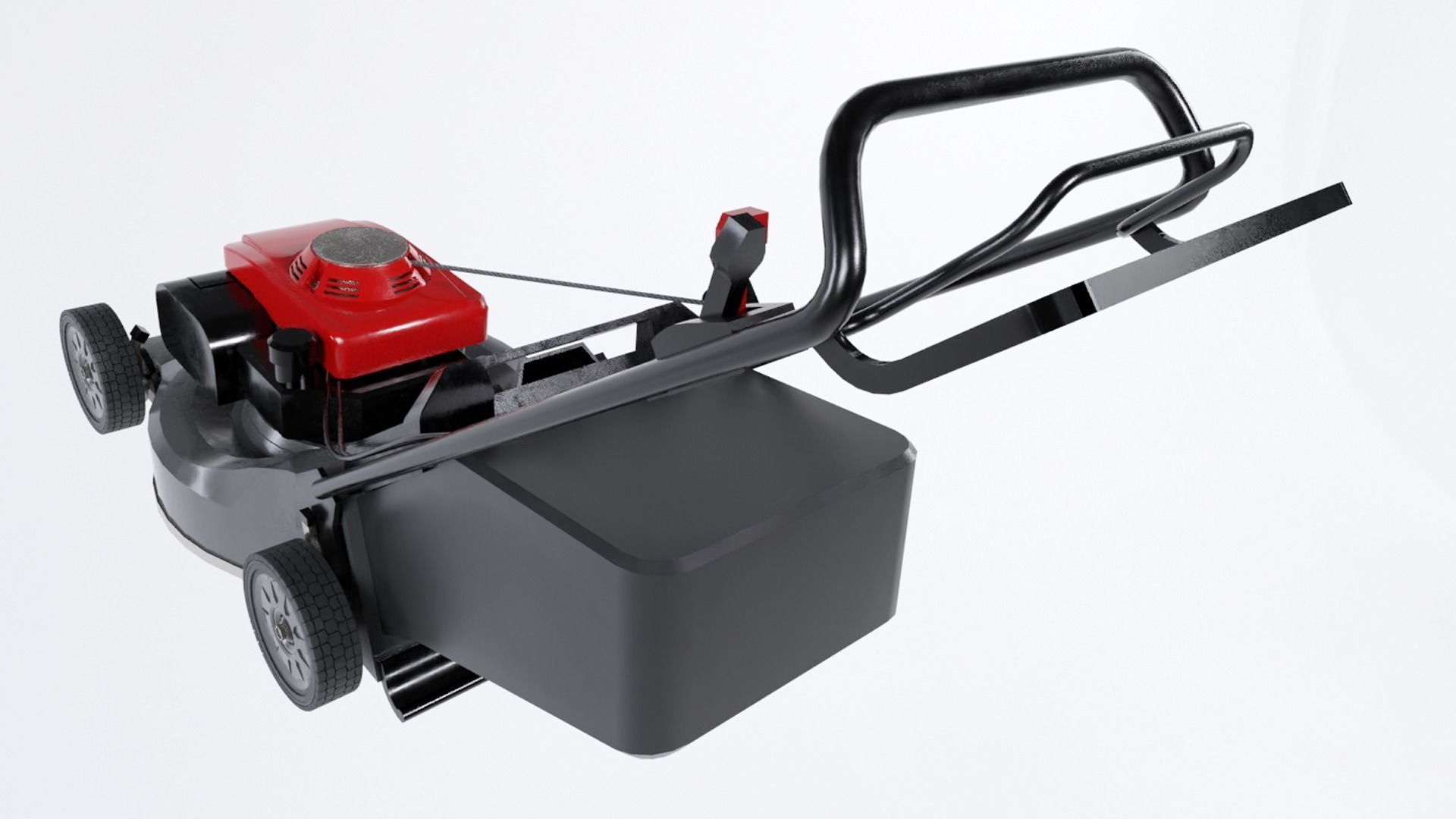 garden lawn mower Low-poly 3D model_5