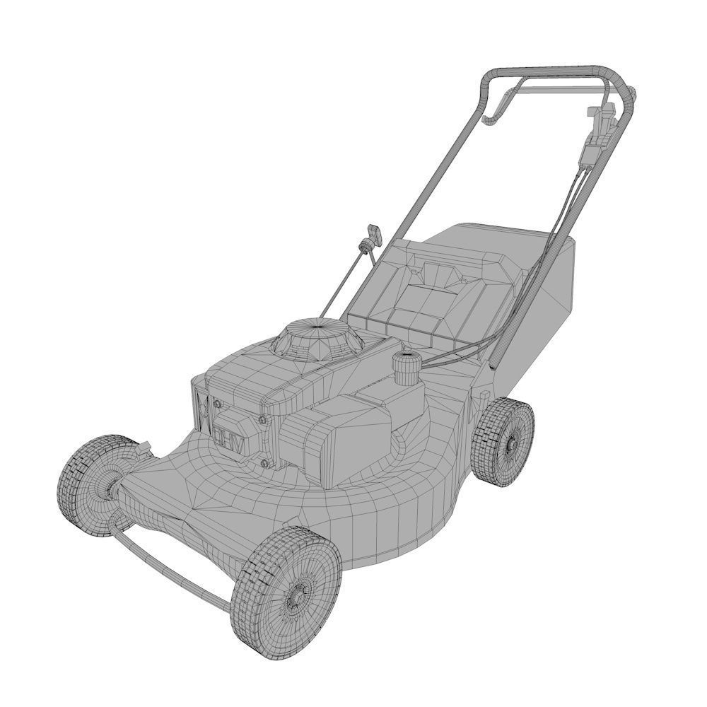 garden lawn mower Low-poly 3D model_8