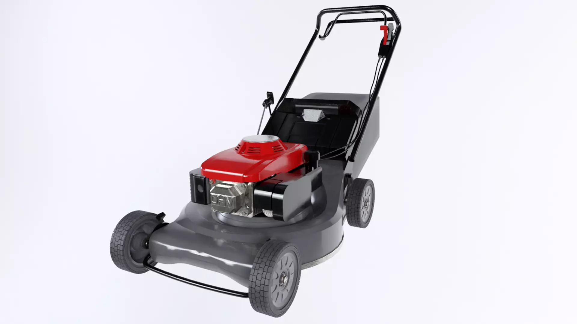 garden lawn mower Low-poly 3D model_0