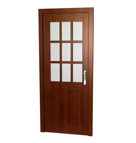 simple wooden french door 3d model