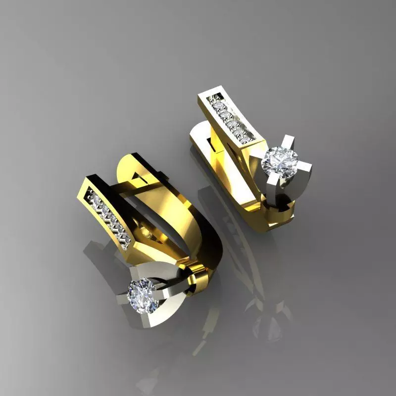 Earrings cross in shape of cross 3D print model_0