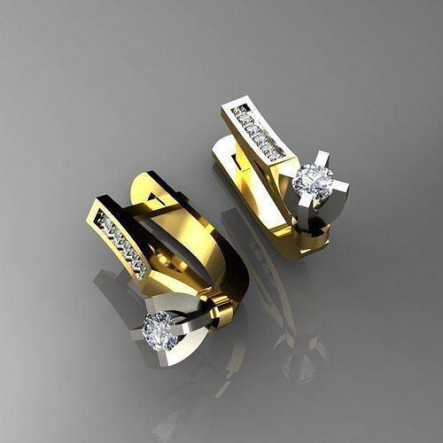 Earrings cross in shape of cross 3D print model