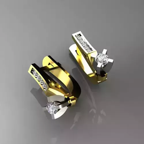 Earrings cross in shape of cross