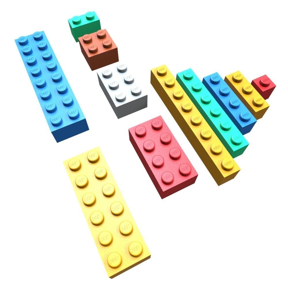 Lego Bricks Low-poly 3D model_2