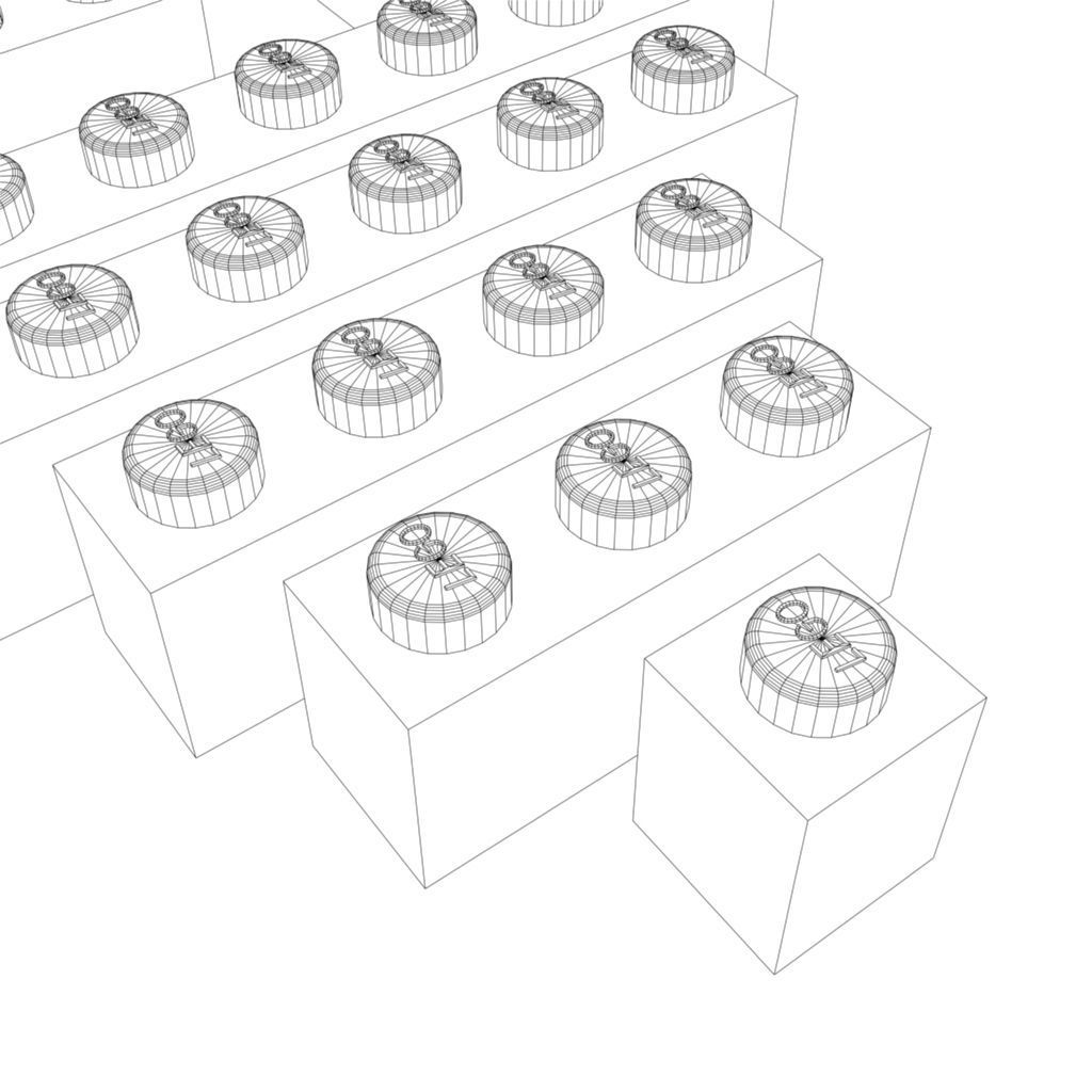 Lego Bricks Low-poly 3D model_4