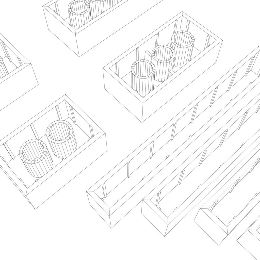 Lego Bricks Low-poly 3D model_5