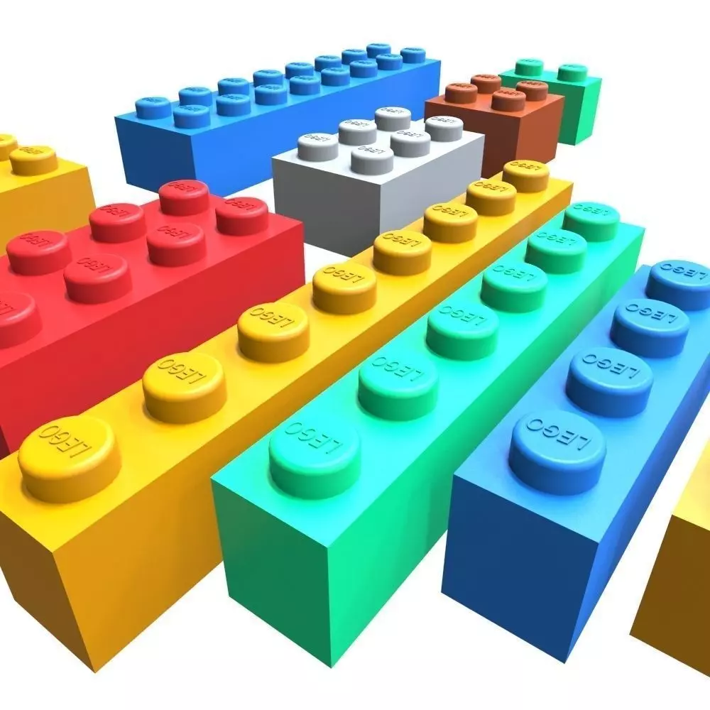 Lego Bricks Low-poly 3D model_0