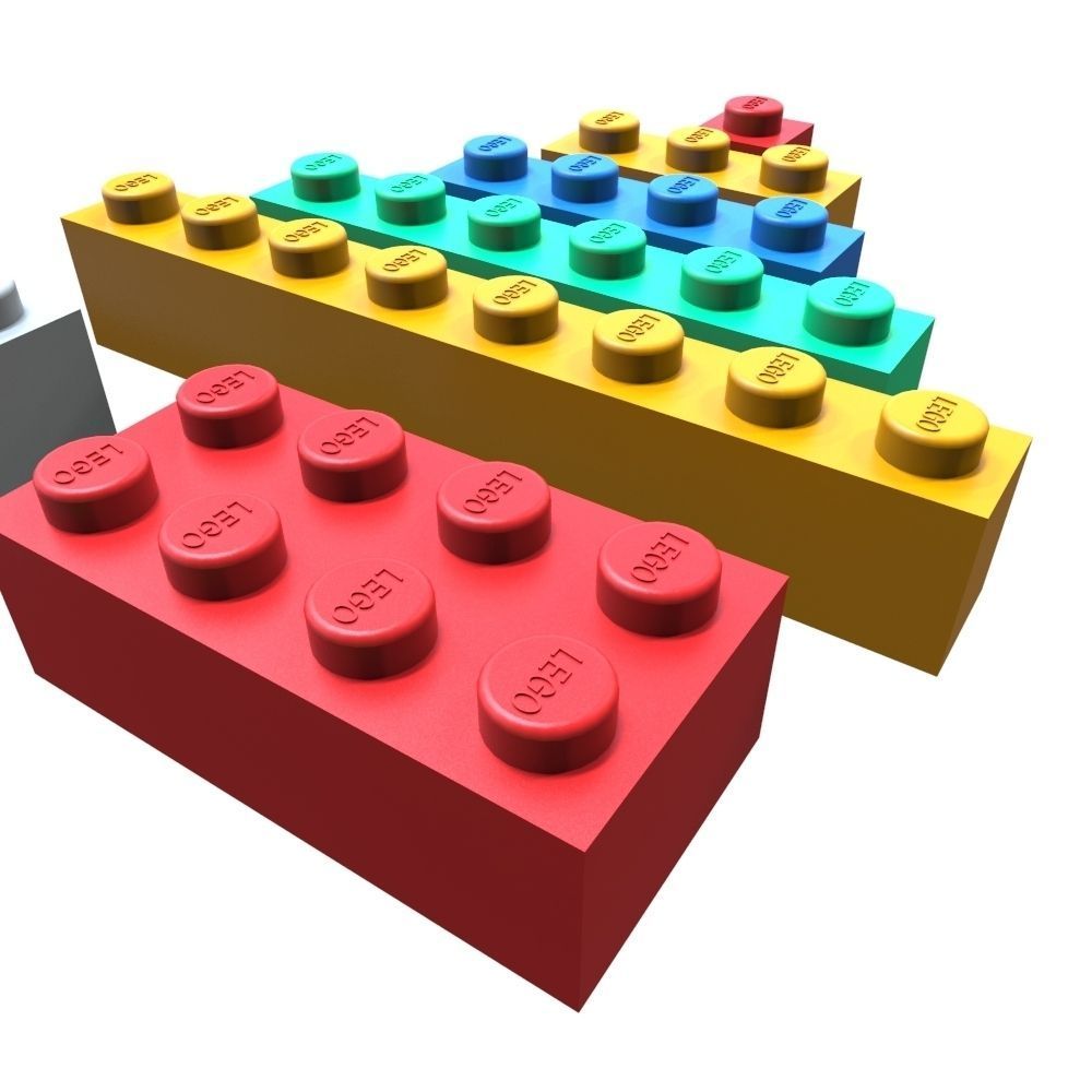 Lego Bricks Low-poly 3D model_1