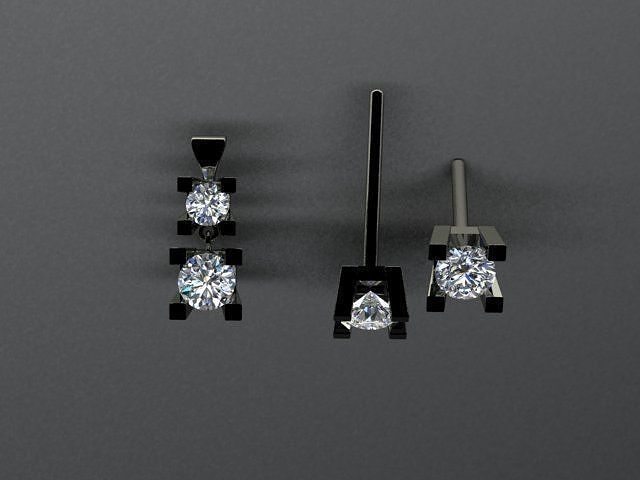 Earrings and Pendant set 3D print model