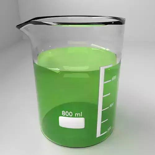 800ml Glass Beaker with Liquid