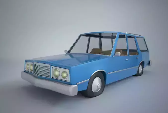 Cartoon Car Station Wagon